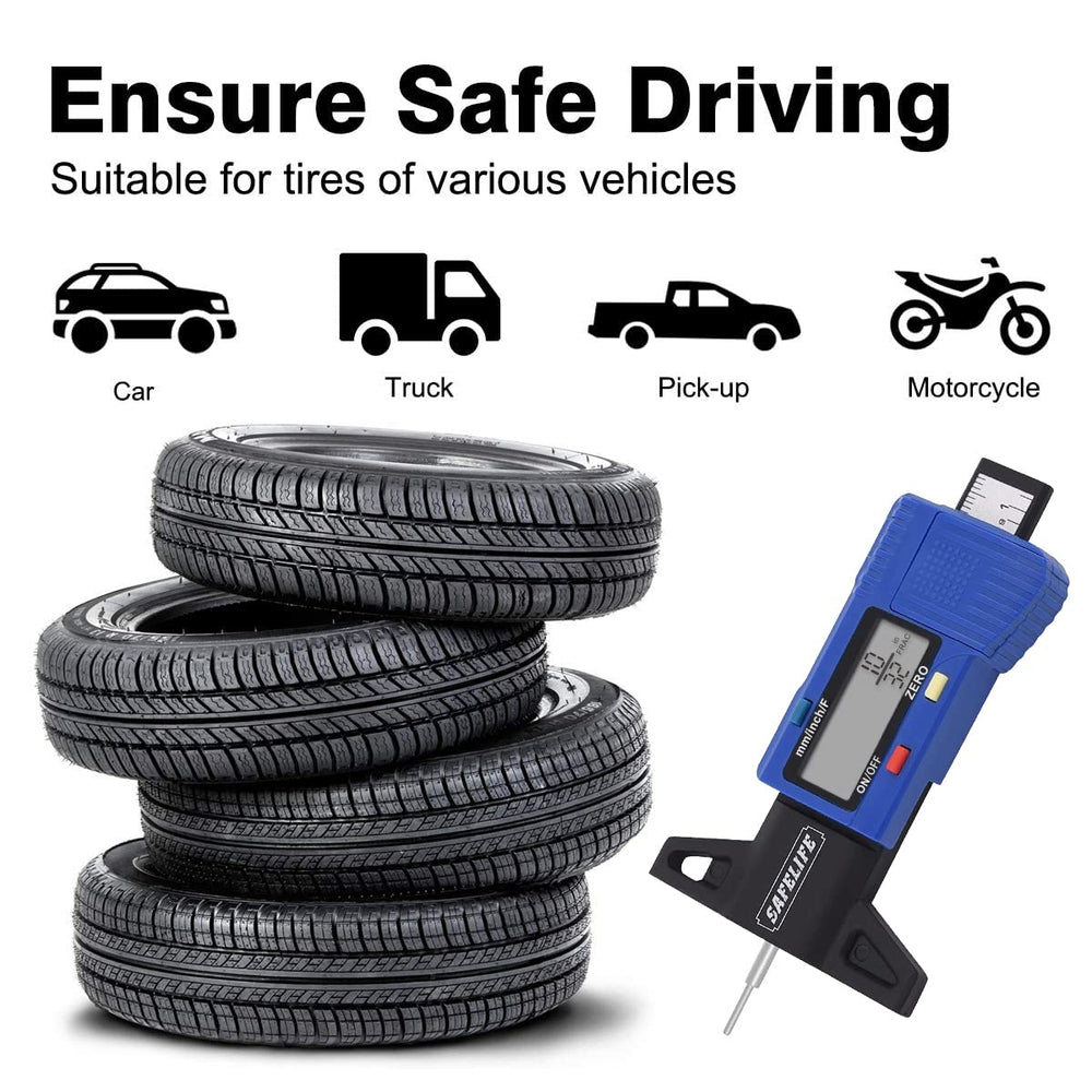 SAFELIFE battery-powered gauge uses CR2032 for reliable field measurements.