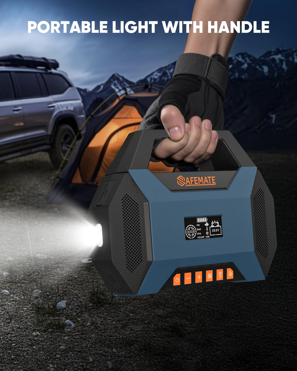 Safemate 2500A packaging with carry bag for organized roadside toolkit
