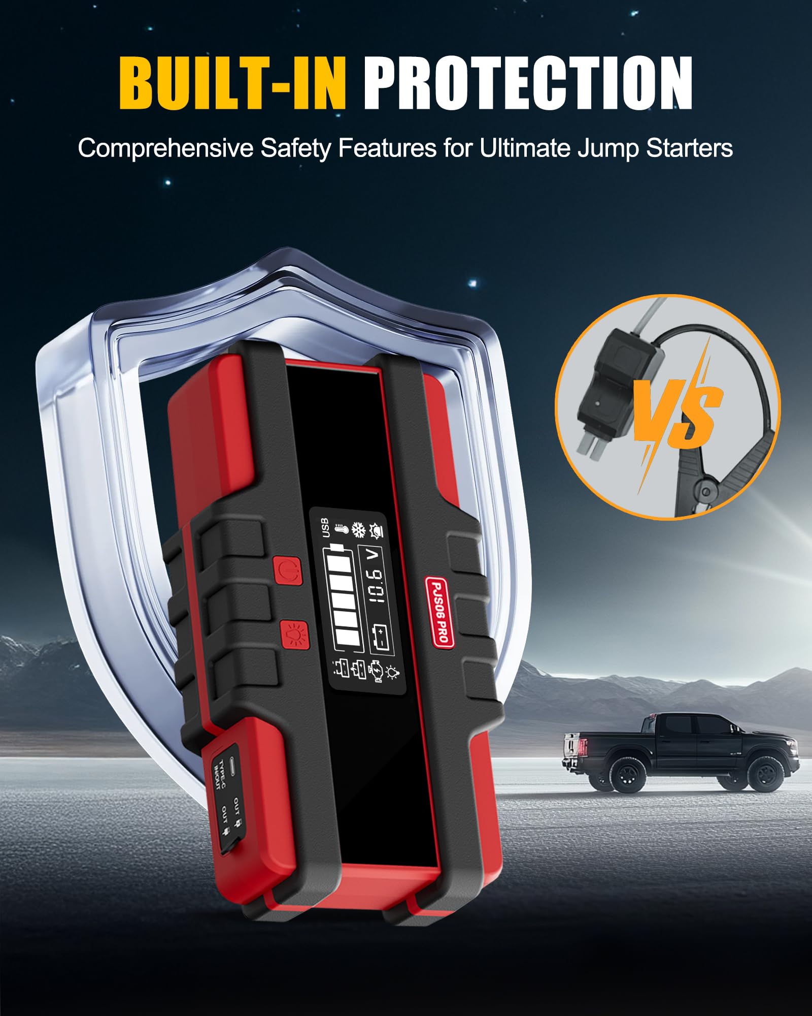 Safemate PJS06 Pro 4000A booster cables enable fast engine starts