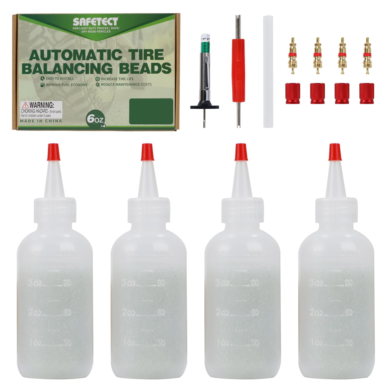 Safetect tire balance beads 6 oz bottle for truck wheel balance