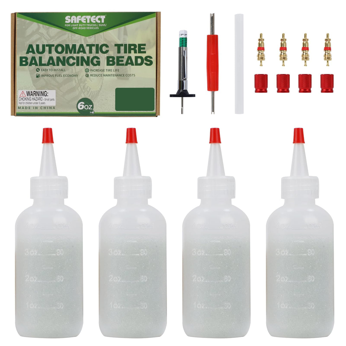 Safetect tire balance beads 6 oz bottle for truck wheel balance