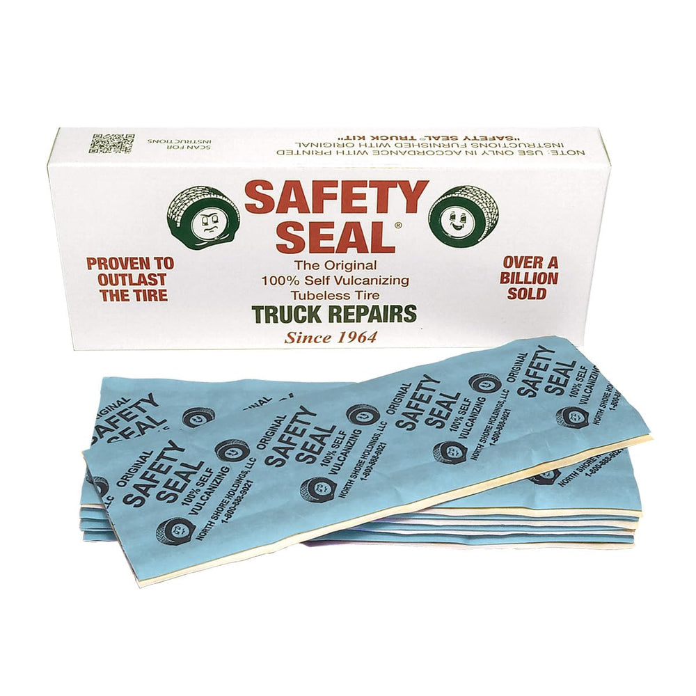 Safety Seal tire repair refill for 8-inch tubeless truck tires—ready for quick on-the-spot fixes.
