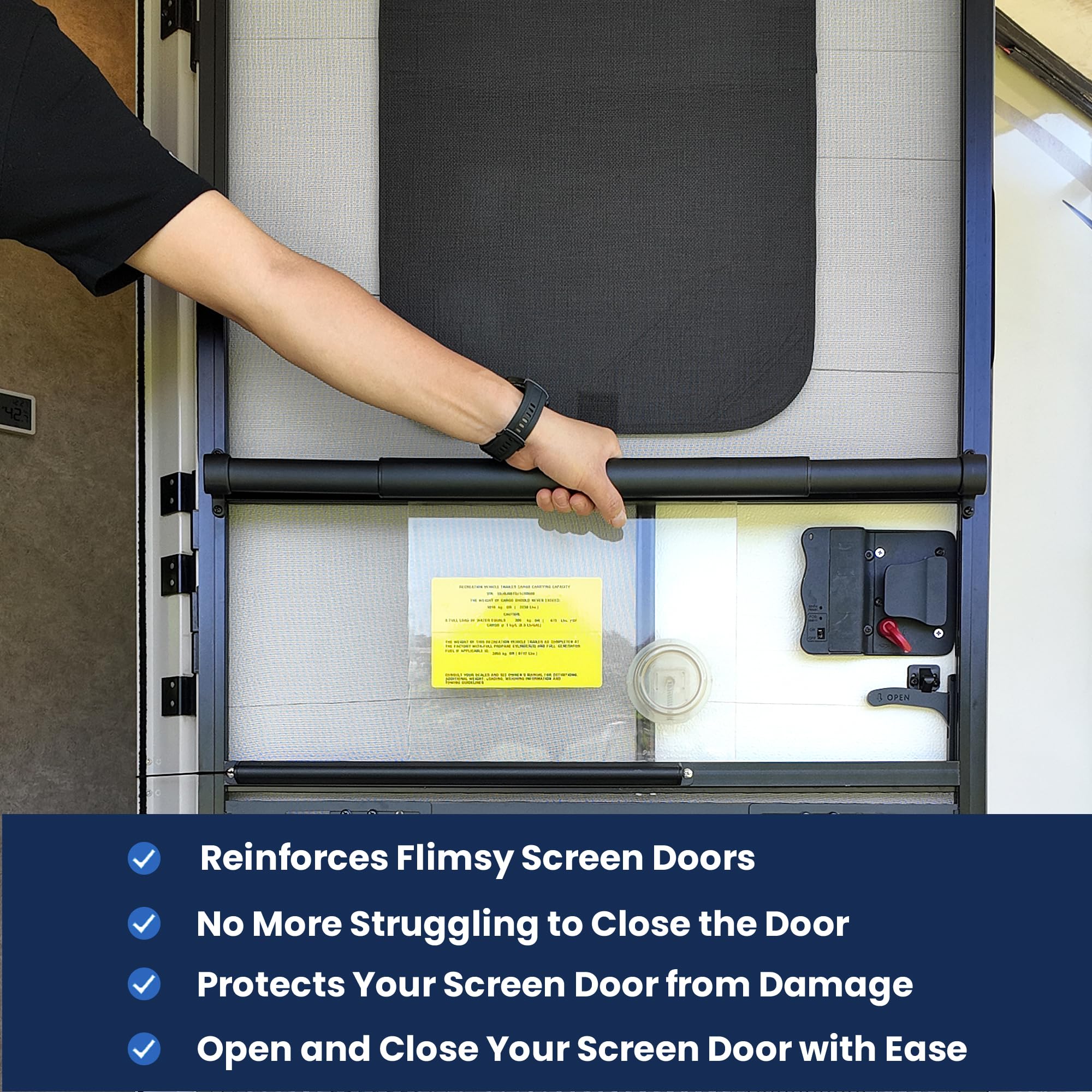 Safoner adjustable camper door handle set to 17-29 inches
