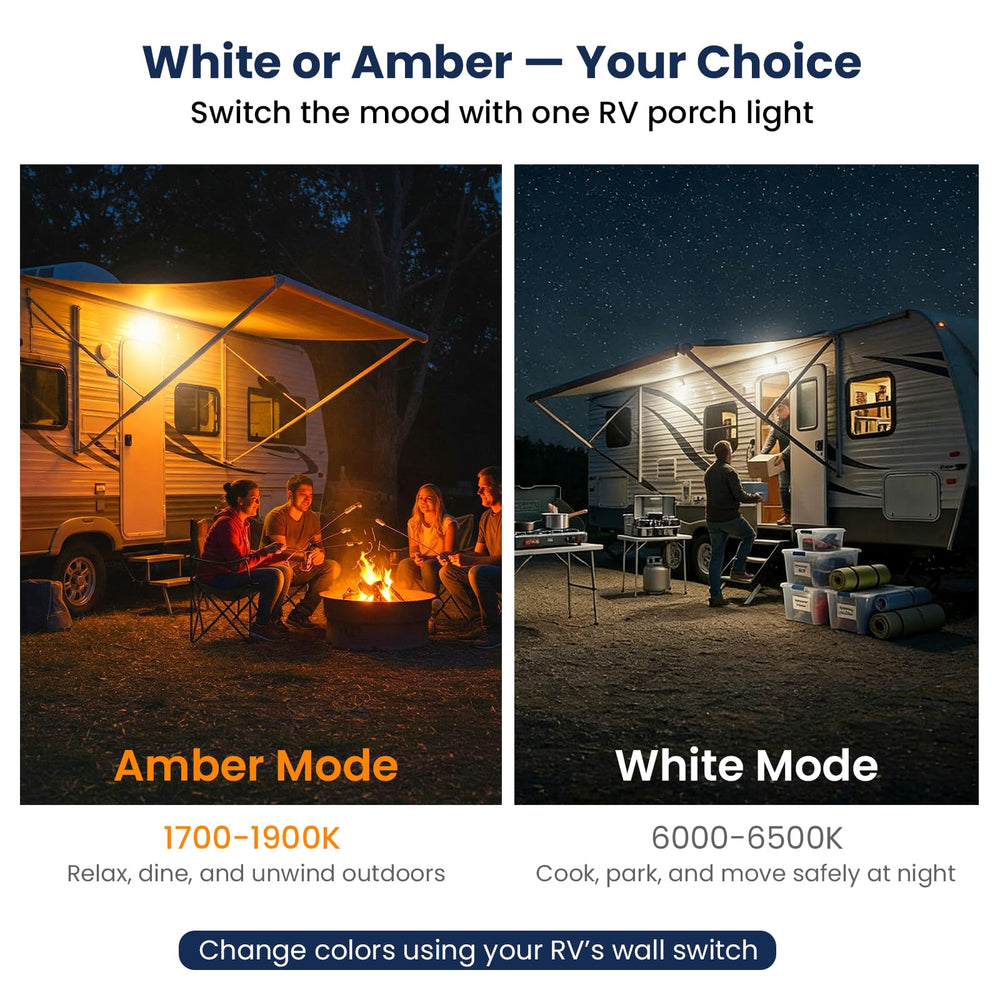Safoner aluminum camper light compatible with 12-30V DC systems for easy wiring.