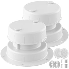 Safoner aluminum RV roof vent cap front view in white, durable finish.