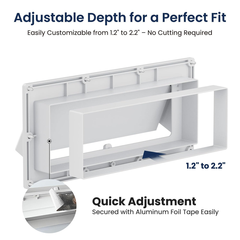Automatic flapper on the Safoner vent cover opens with exhaust airflow and closes by gravity.