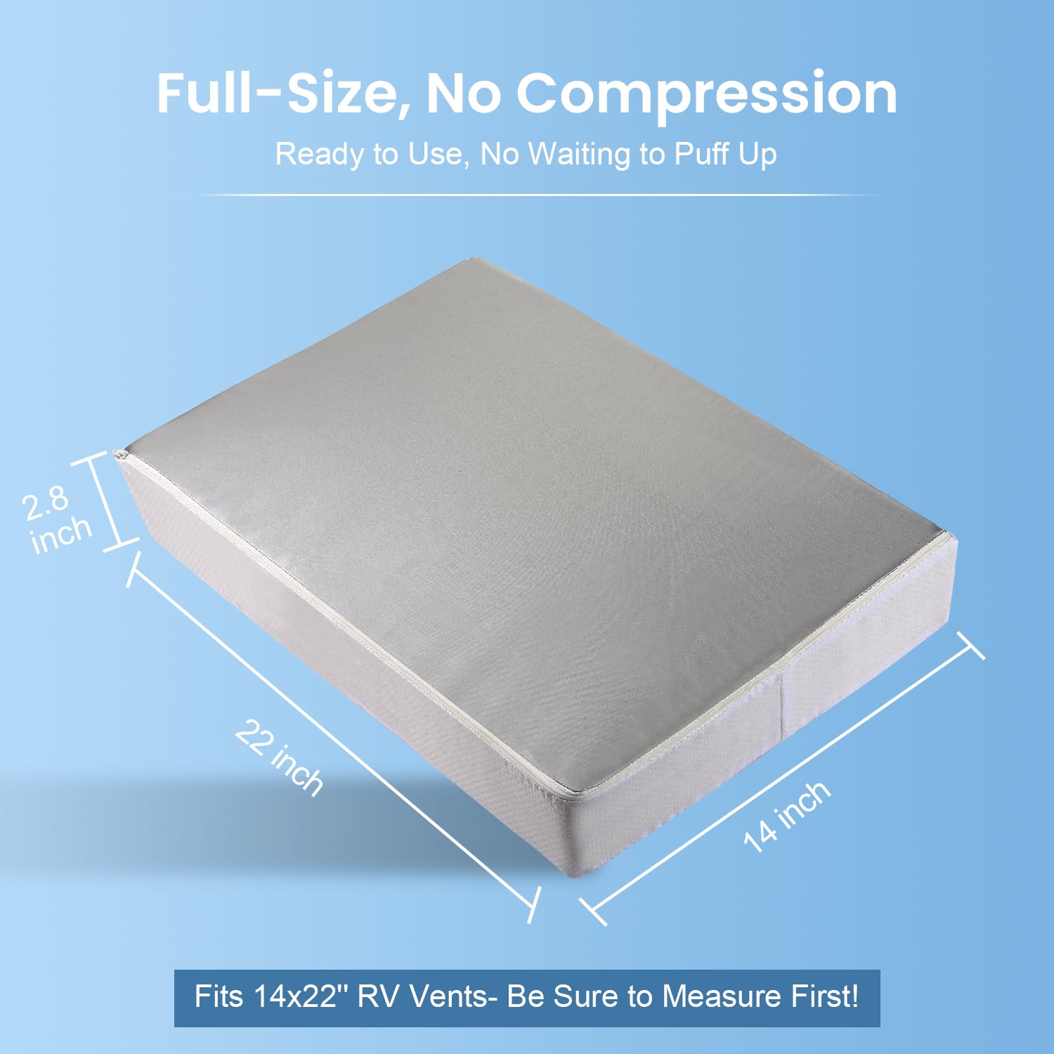 Safoner fits 14x22 RV vents for a snug, secure seal.