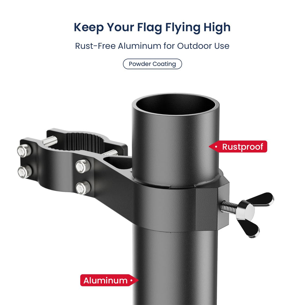 Safoner flagpole holder full-wrap welding ensures stable flag mounting on your RV.