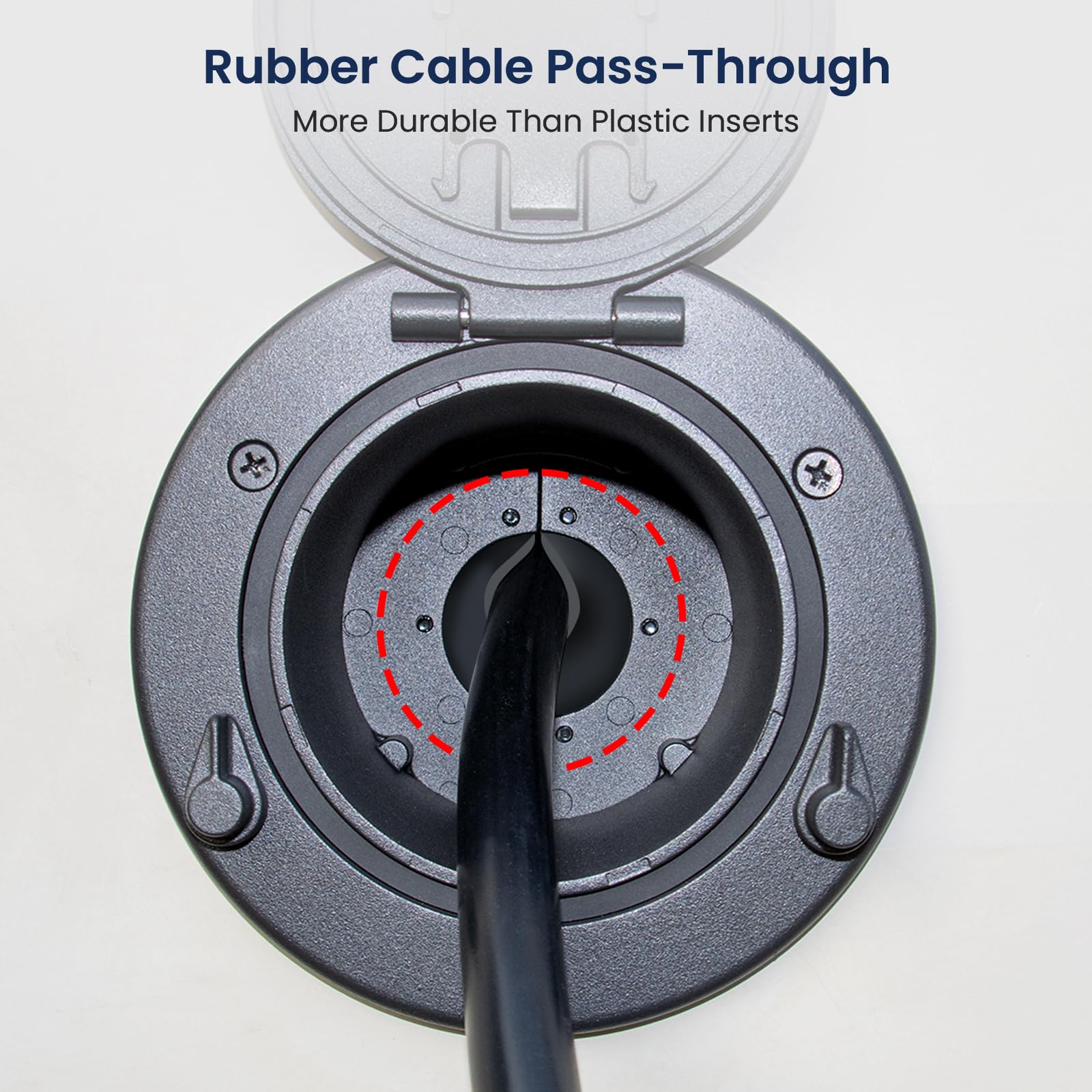 Safoner RV cable pass-through hatch includes stainless screws and butyl tape.