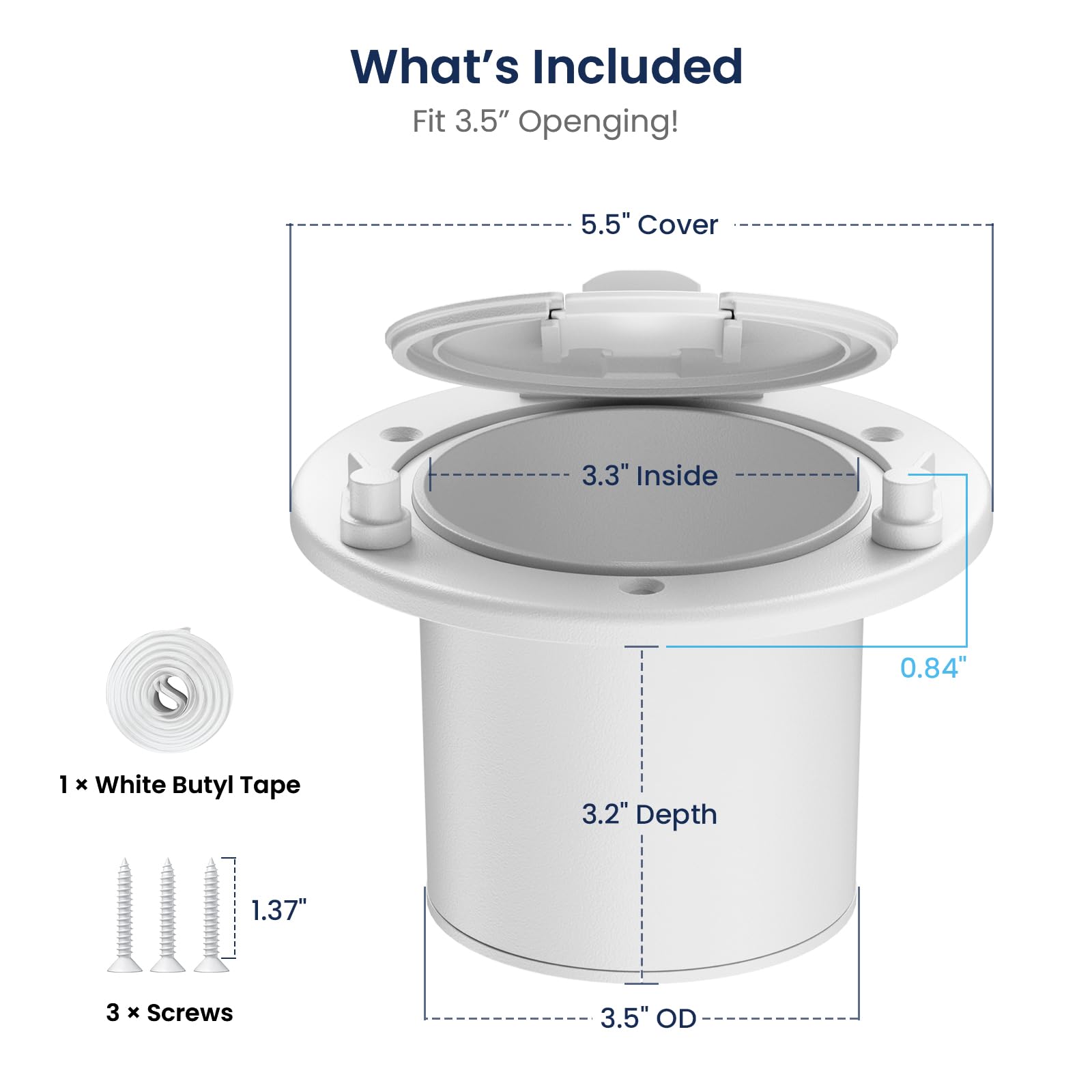 Safoner 3.5-inch opening hatch cover provides weather protection