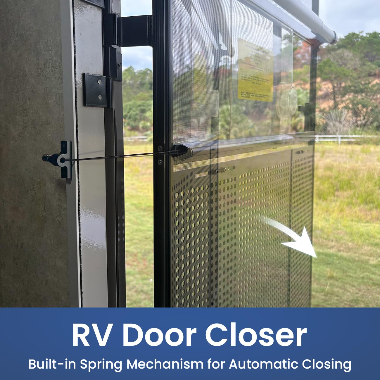 Adjustable tension feature on Safoner closer shown for customized door closing