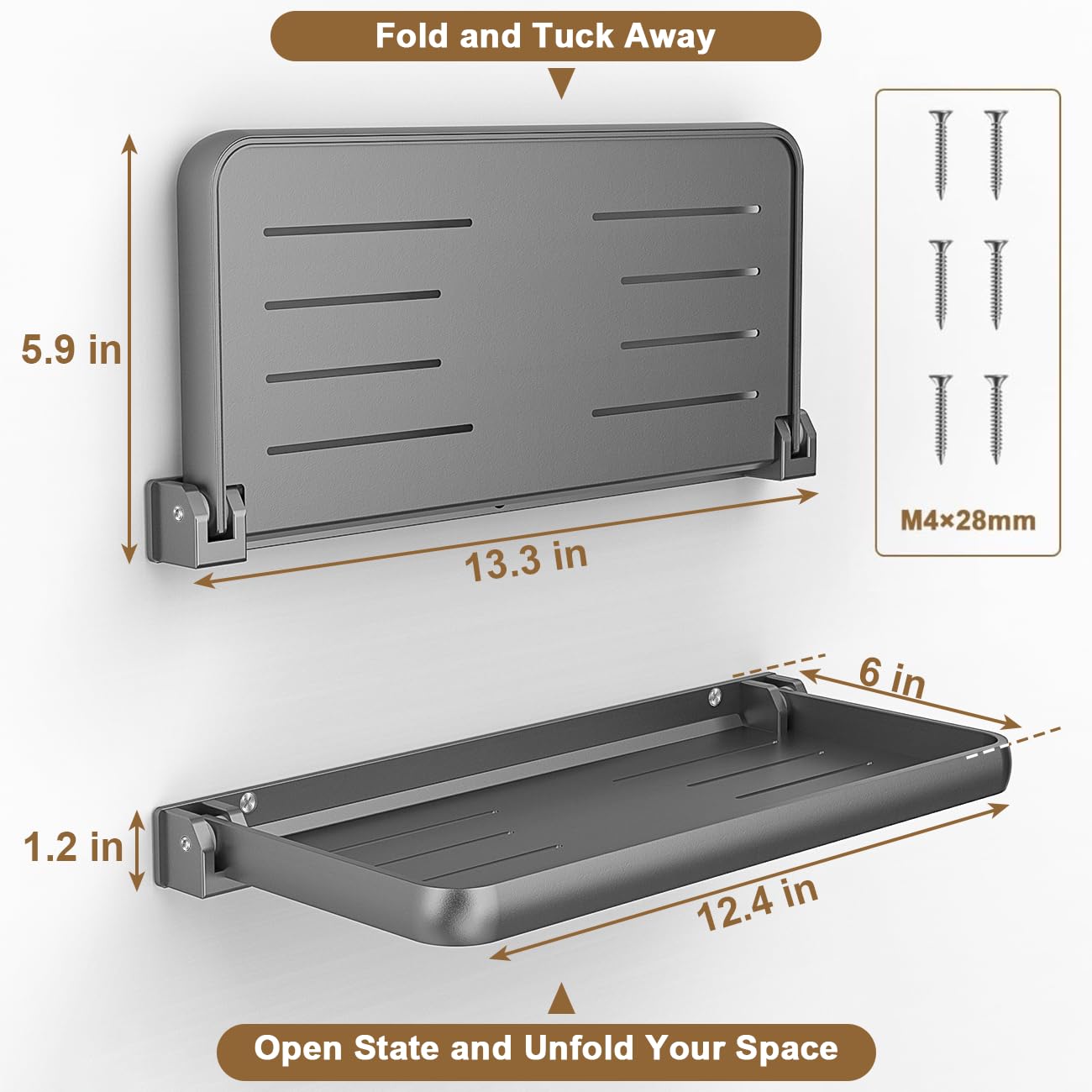 Safoner RV shelf holds drinks and small items during travel.