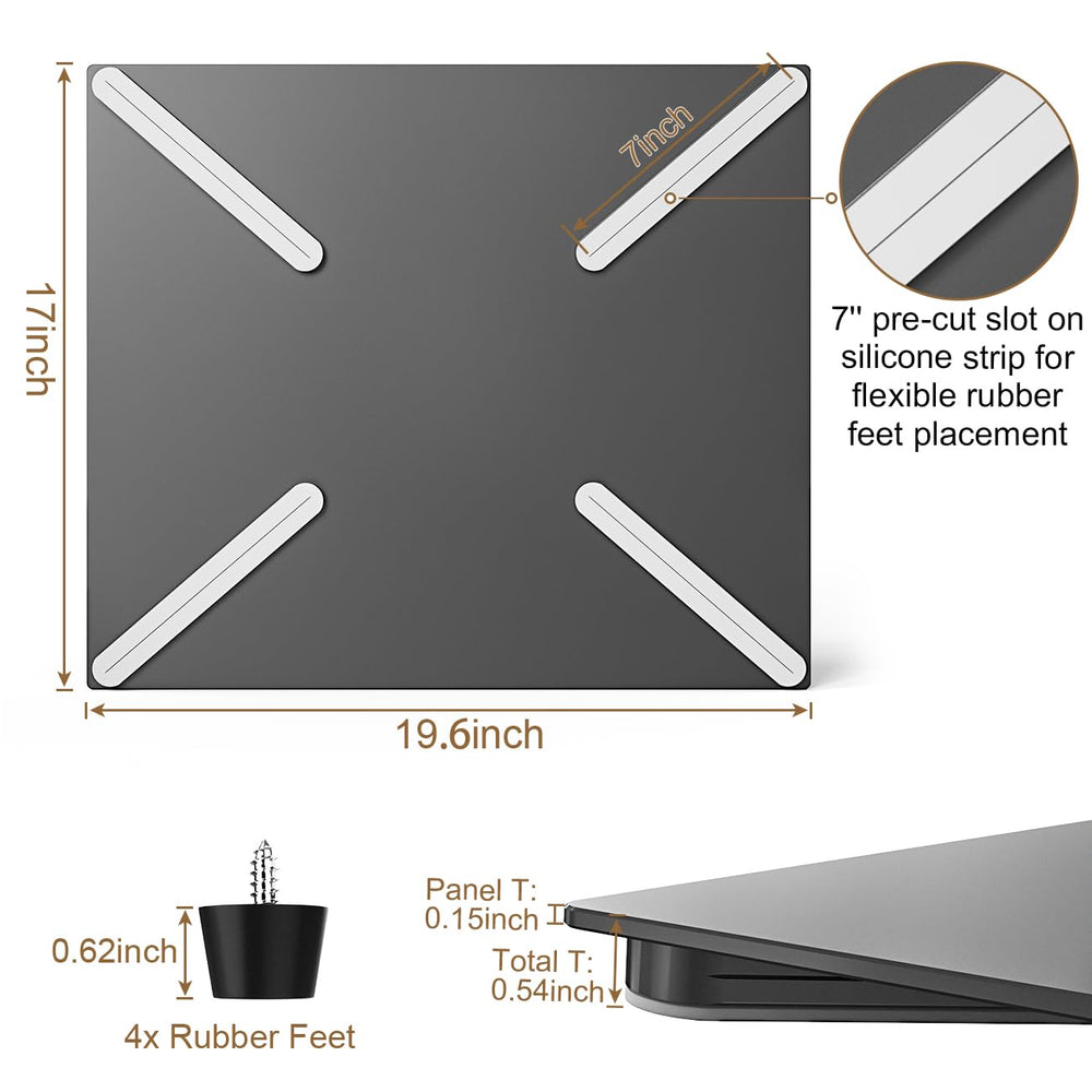 Safoner aluminum board includes pre-drilled slots for easy, flexible installation.