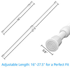 Safoner tension rods with anti-slip ends prevent shifting in cabinets.