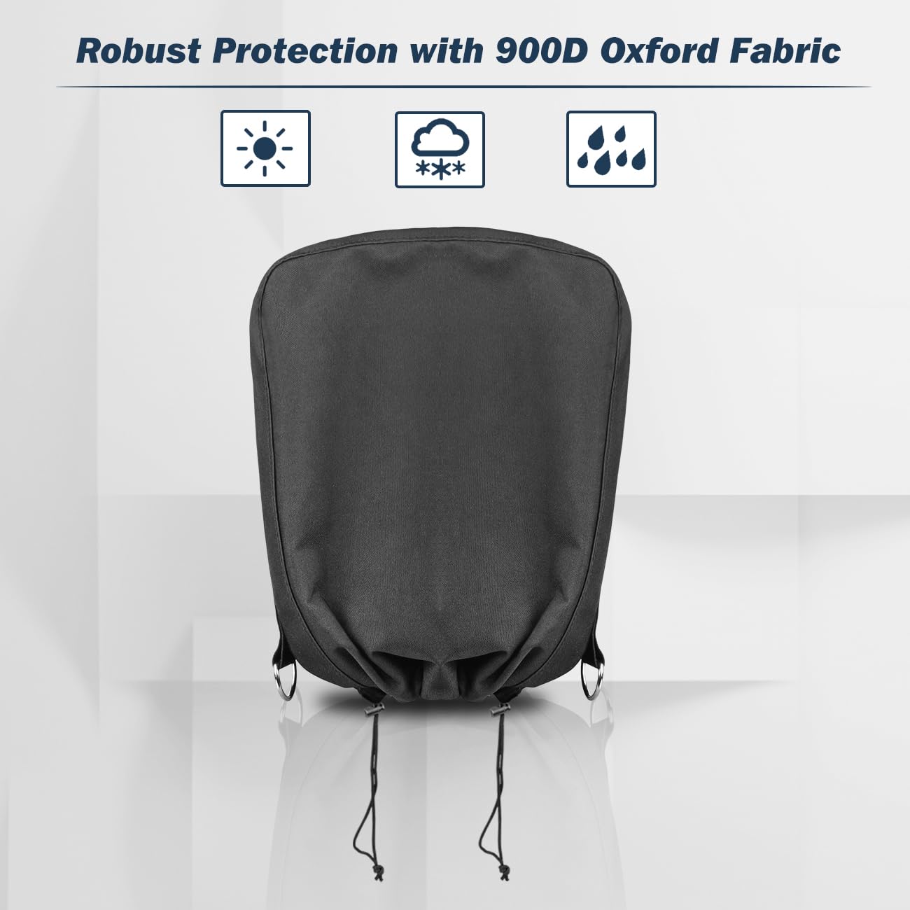 Safoner tongue jack cover showing drawstring secure fit for outdoor use