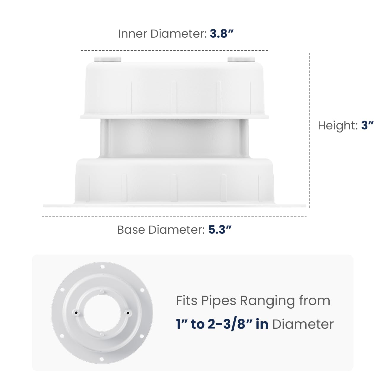 Safoner two-pack vent caps in white, ready for replacement on RV roof.