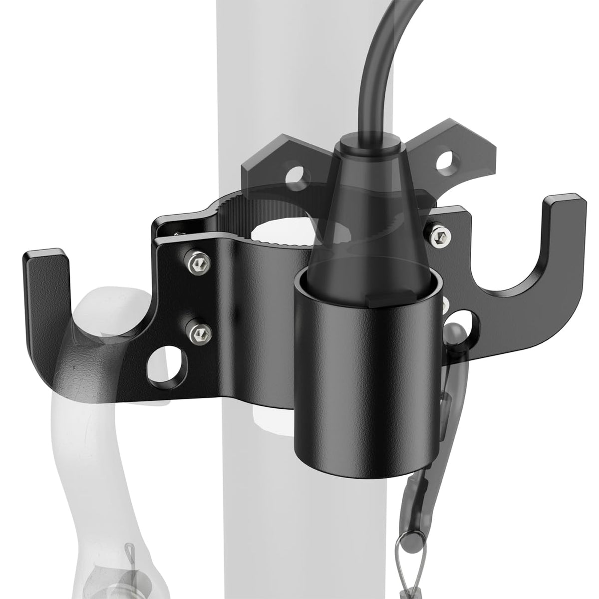 Safoner trailer chain organizer front view showing tidy setup for cables and chains