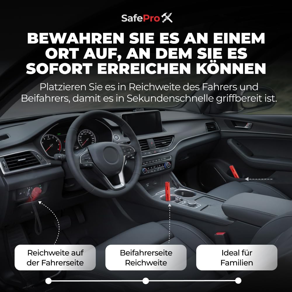 Everyday carry safety tool suitable for car emergencies.