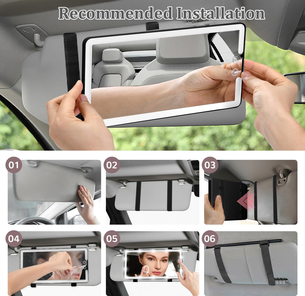 Saiggnyy Led Sun Visor Mirror three color modes for lighting versatility