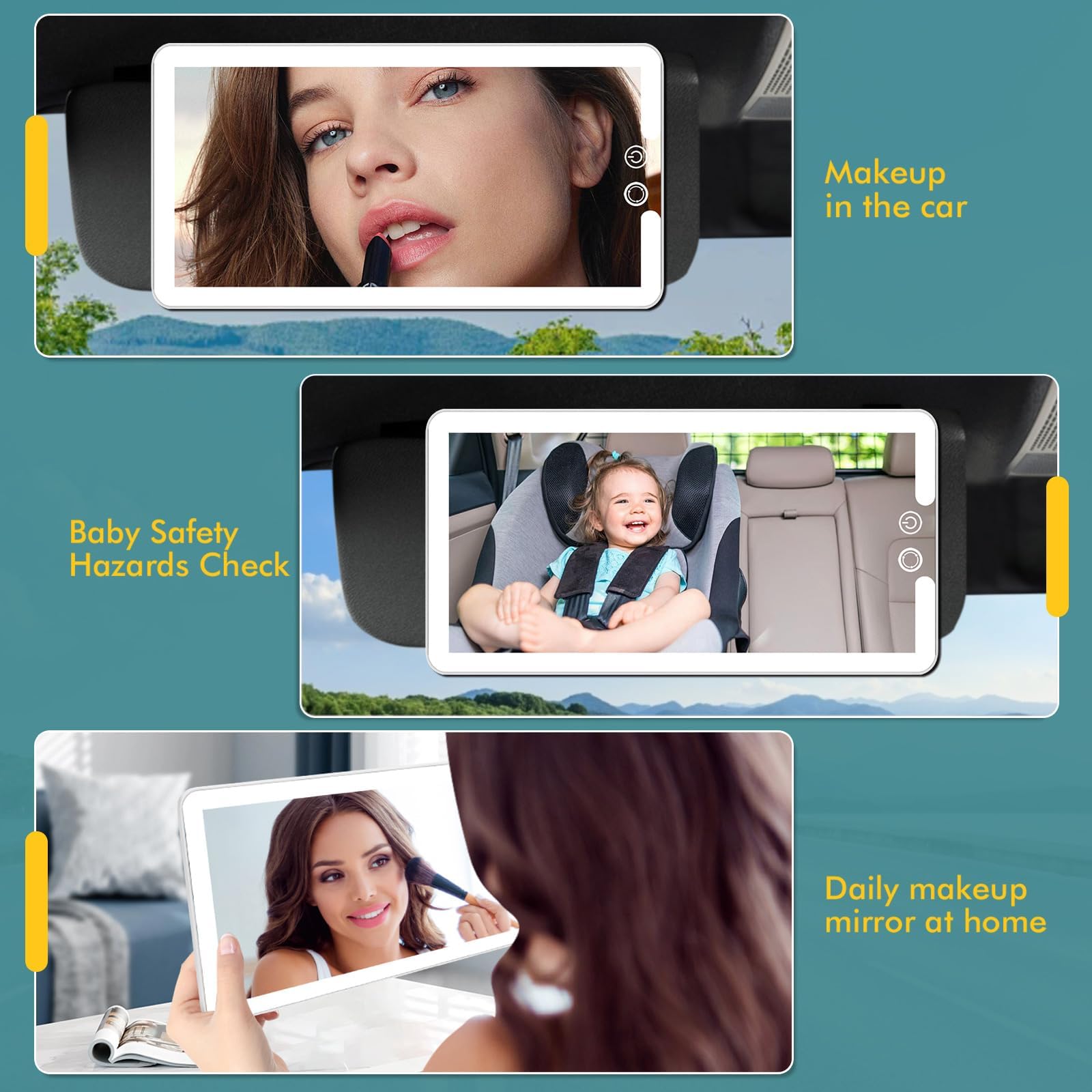 saiggnyy Led Sun Visor Mirror fits most vehicles for quick grooming on trips