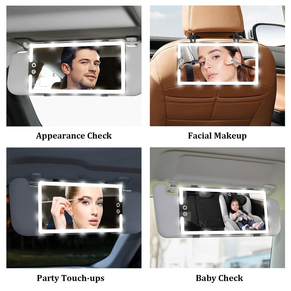 Saiggnyy Led Sun Visor Mirror side view demonstrates slim visor-friendly profile