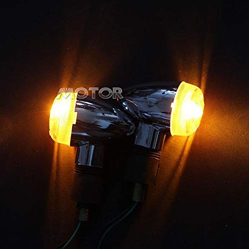 Saihisday motorcycle turn signal amber chrome bullet set for easy install.