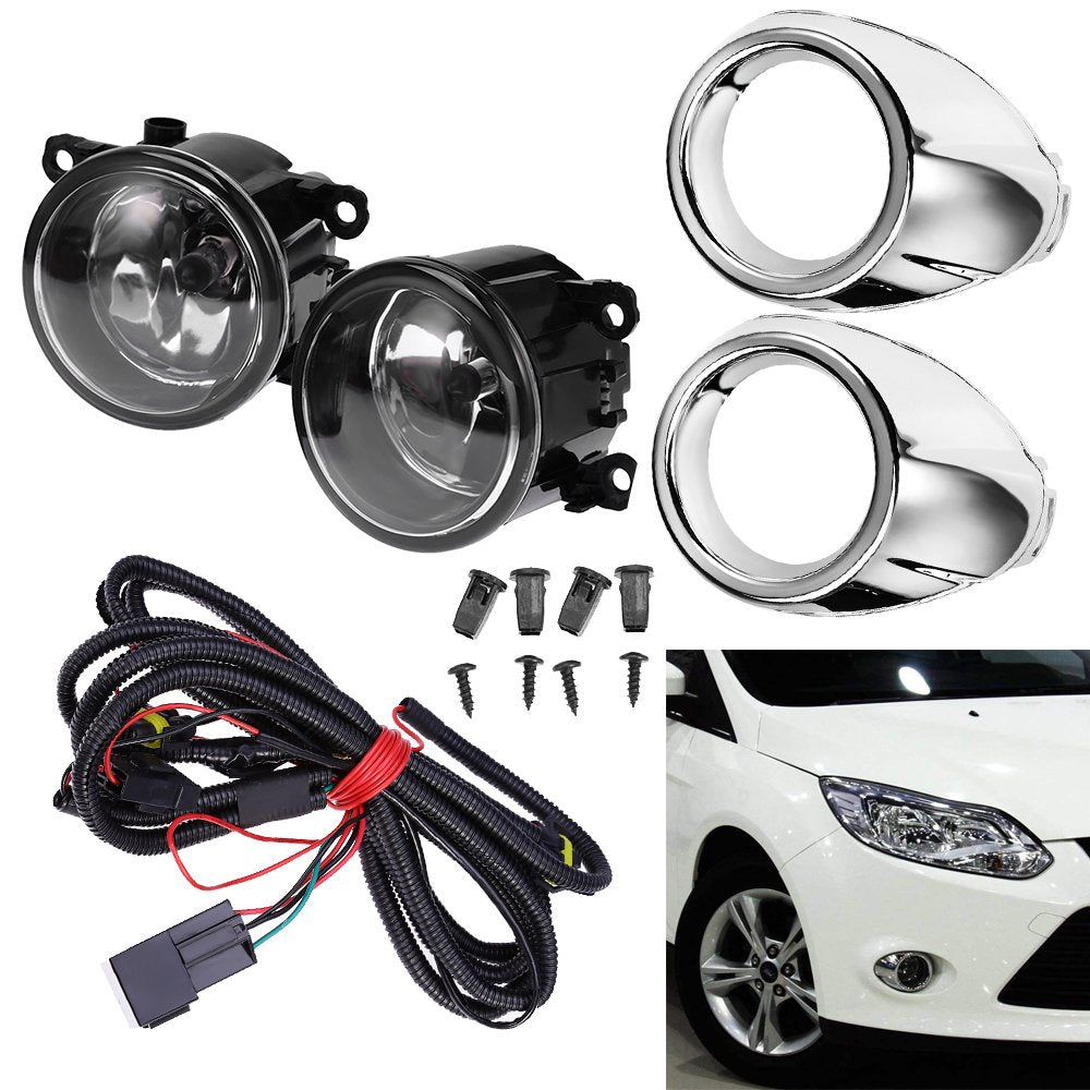 Saihisday clear lens fog light left for Ford Focus improves night visibility