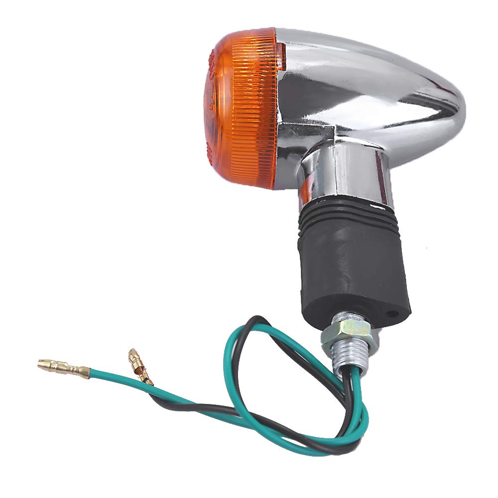 Saihisday rear amber chrome indicator improves rider visibility.