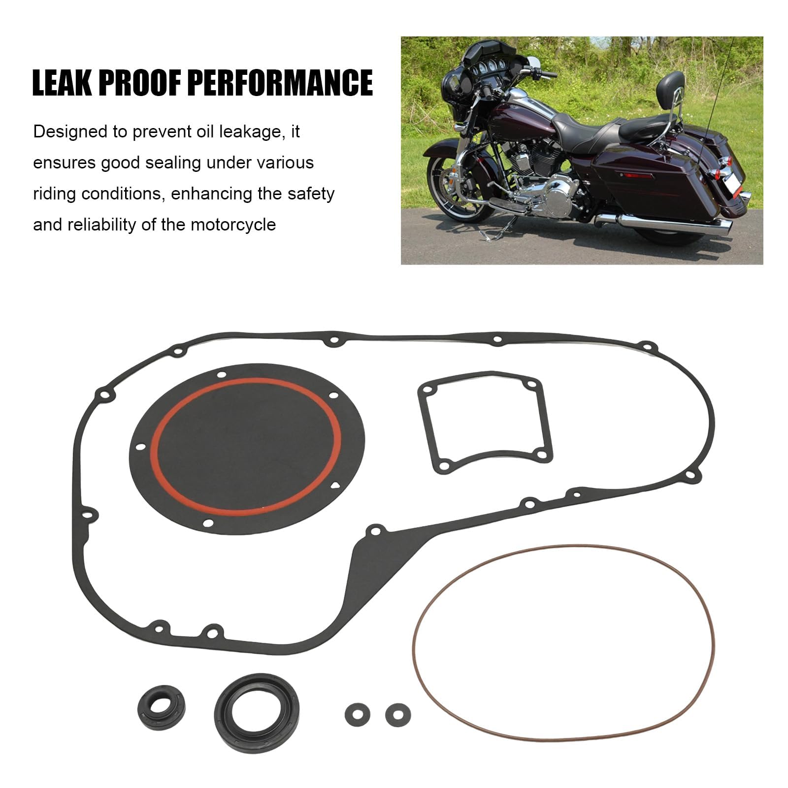 Saihisday inspection cover gaskets for Harley, easy replacement option.