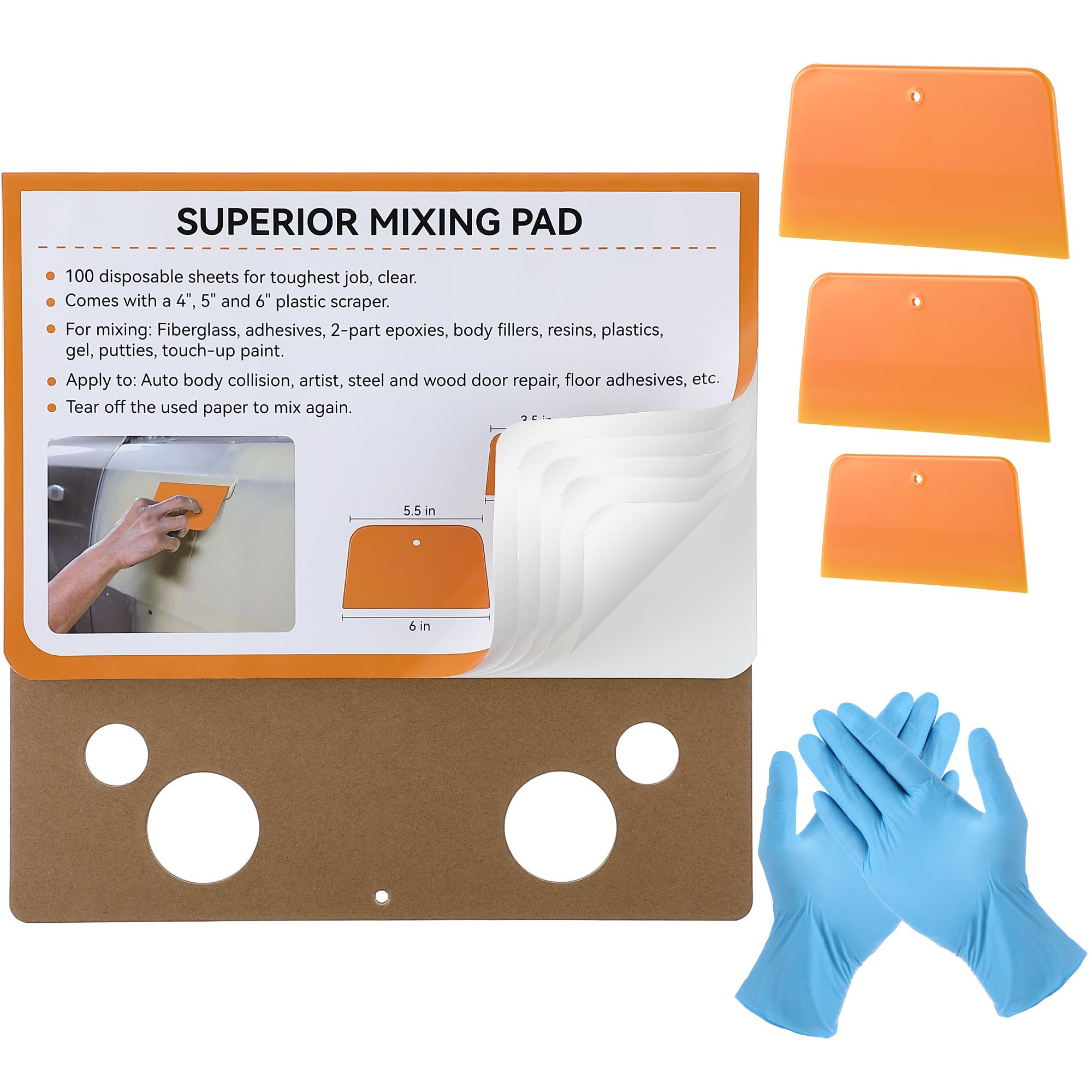 Saillong body filler mixing board kit 12-12 inch for clean, quick setups and efficient results.