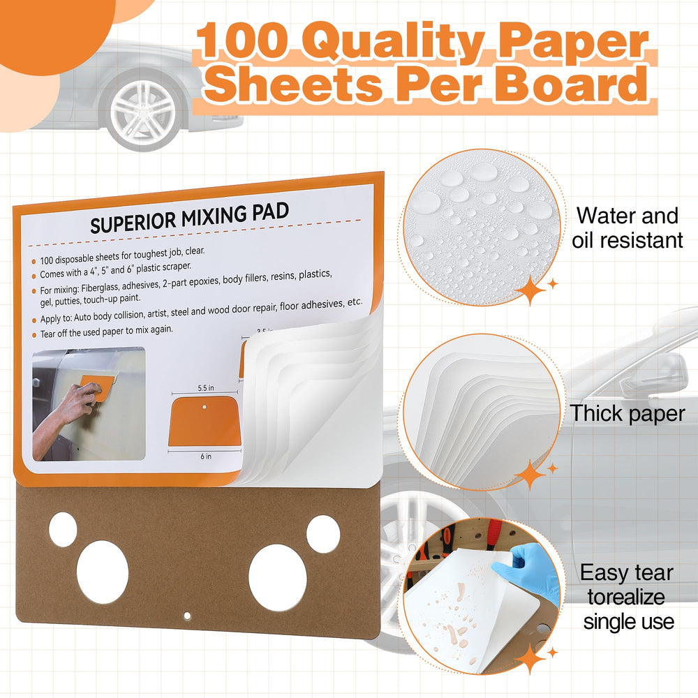 Saillong tear-off mixing sheets water and oil resistant for contamination-free work.