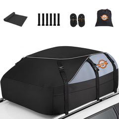 Sailnovo roof cargo carrier on car roof showing 20 cubic feet capacity for family packing