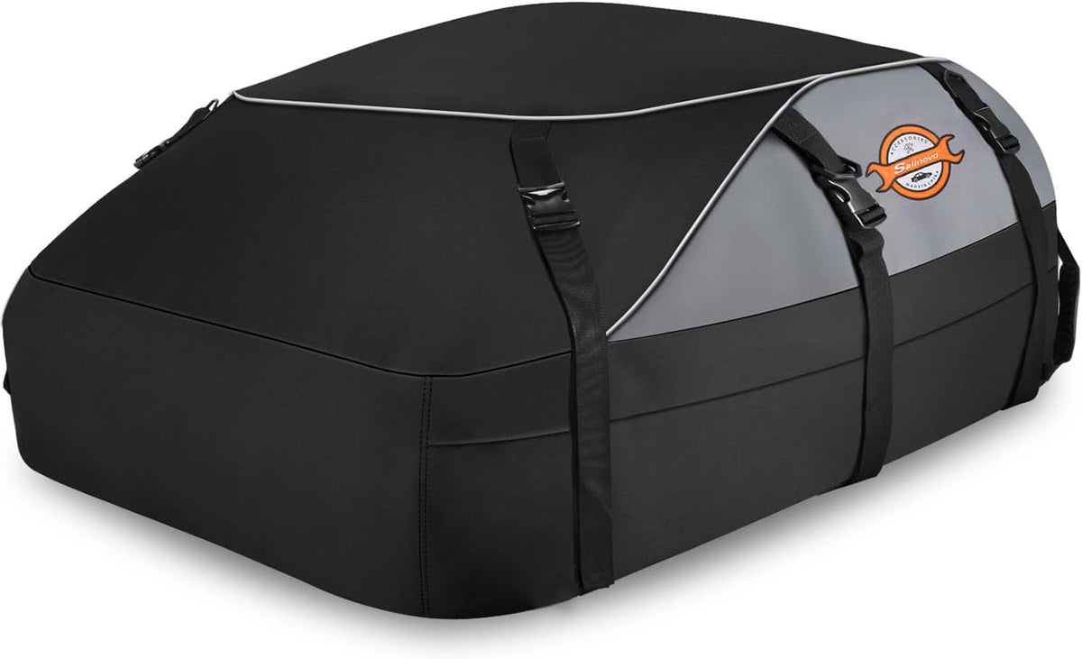 Sailnovo roof bag front view highlights 20 cu ft capacity for travel gear