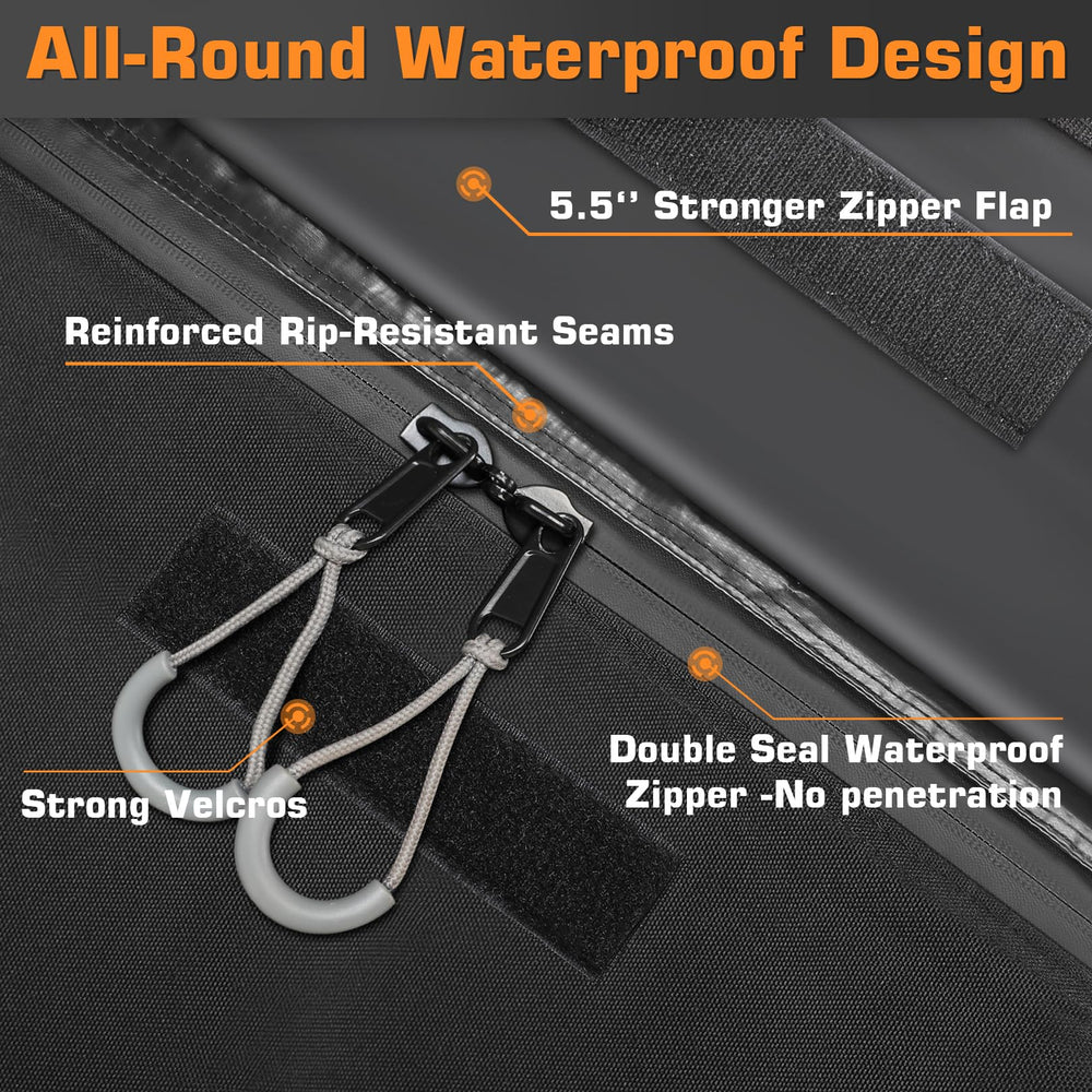 Sailnovo waterproof lining keeps belongings dry during rain and road spray