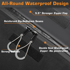 Sailnovo waterproof lining keeps belongings dry during rain and road spray