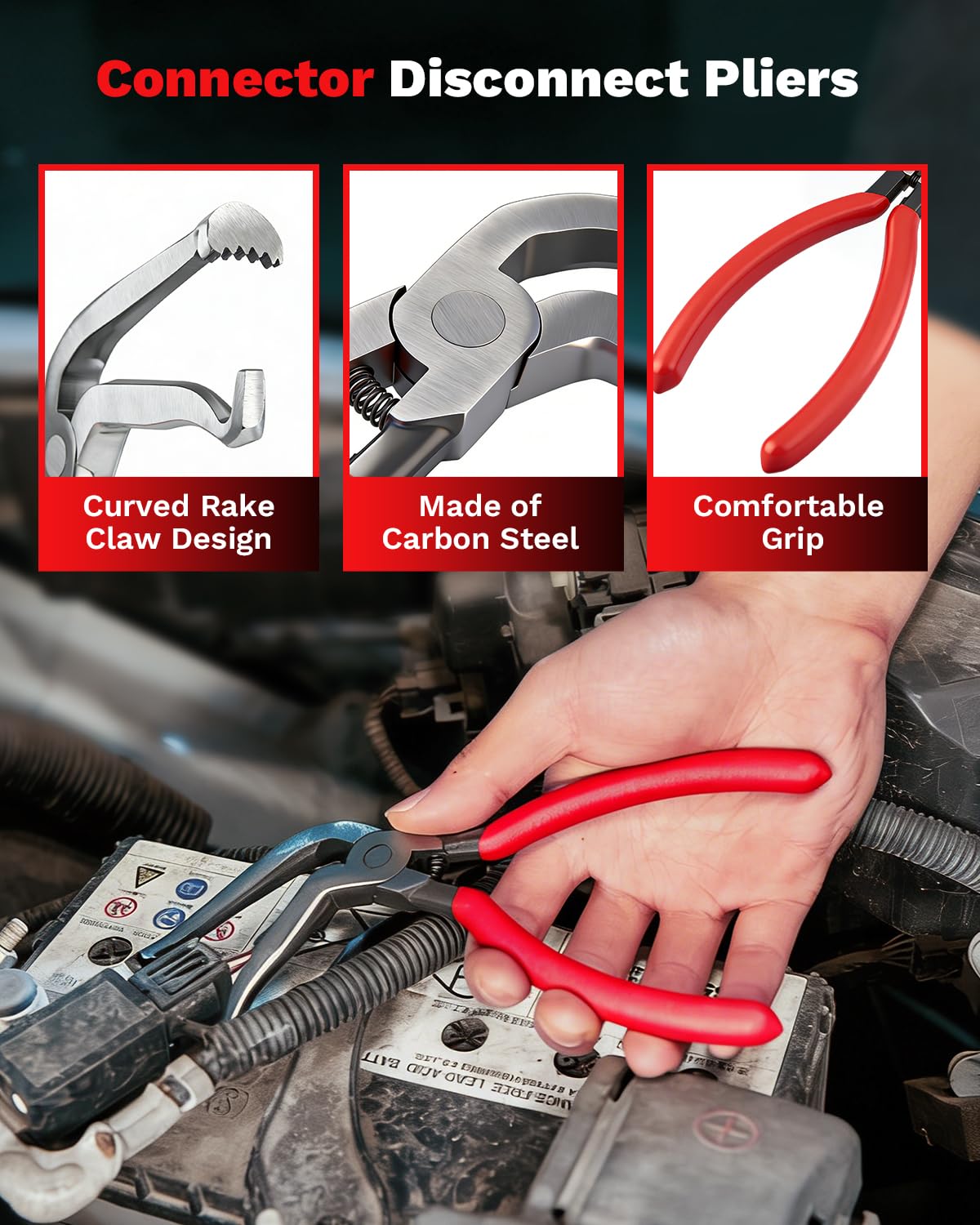 Saker pliers ergonomic handle reduces hand fatigue during use.