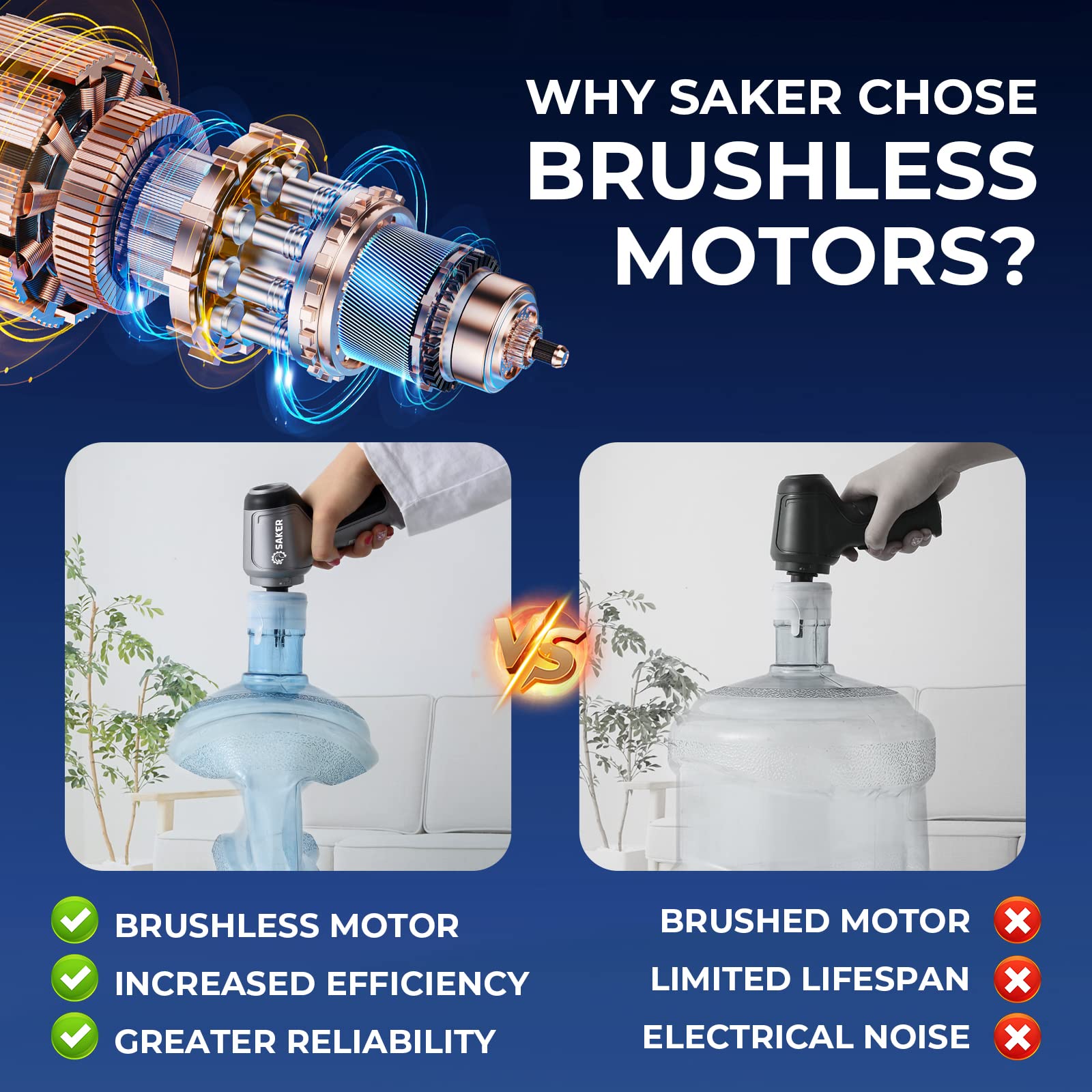 Saker HL107B 12000PA suction for tough dirt