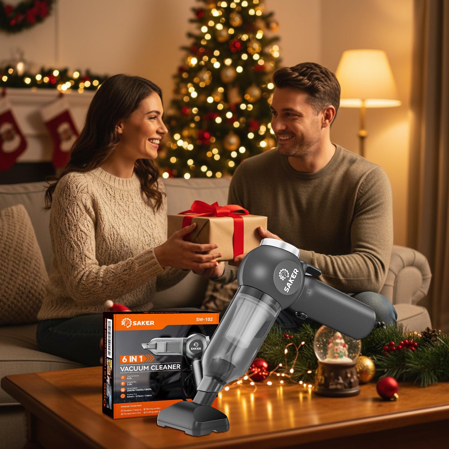 Saker SW102 includes a full accessory set for versatile cleaning tasks.