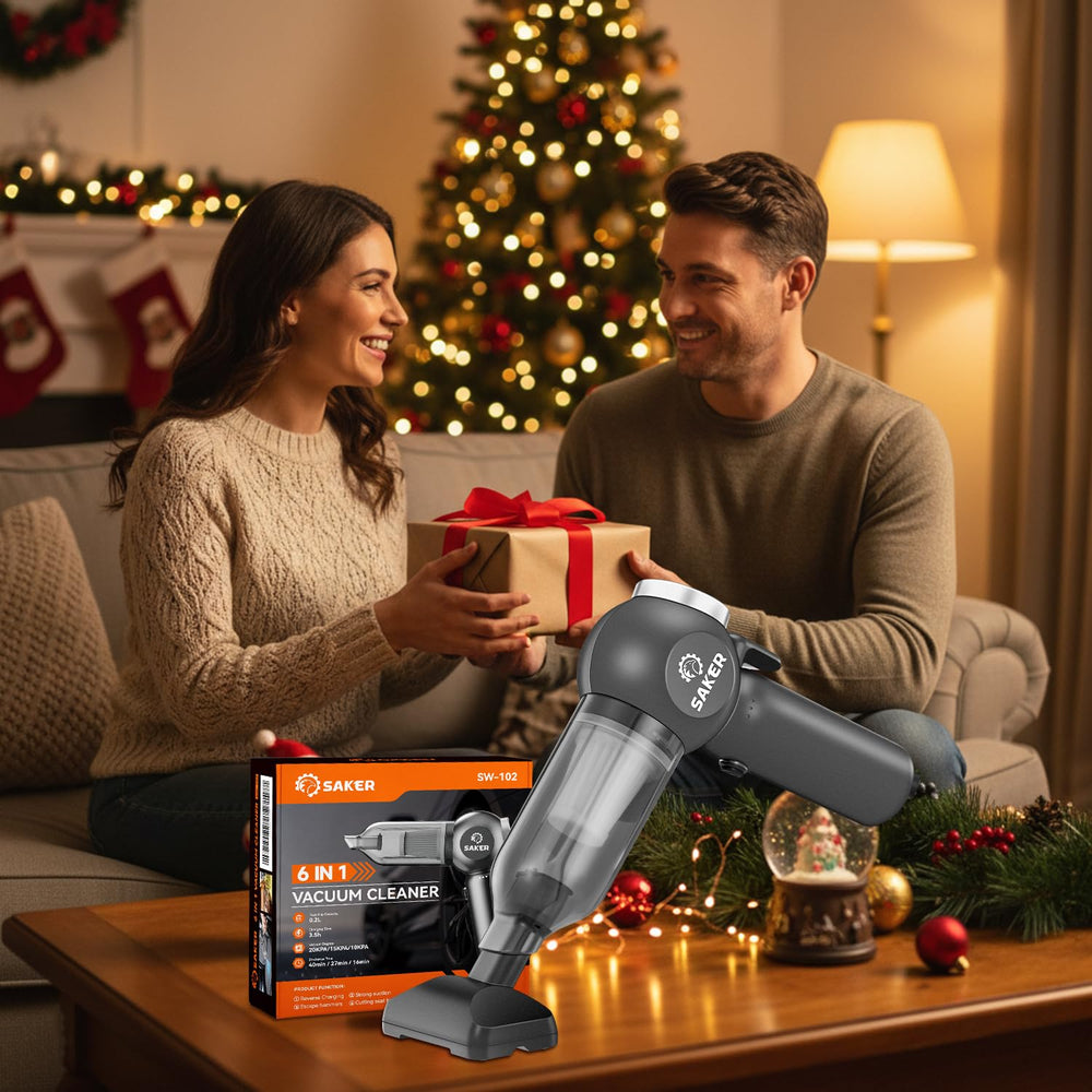 Saker SW102 includes a full accessory set for versatile cleaning tasks.