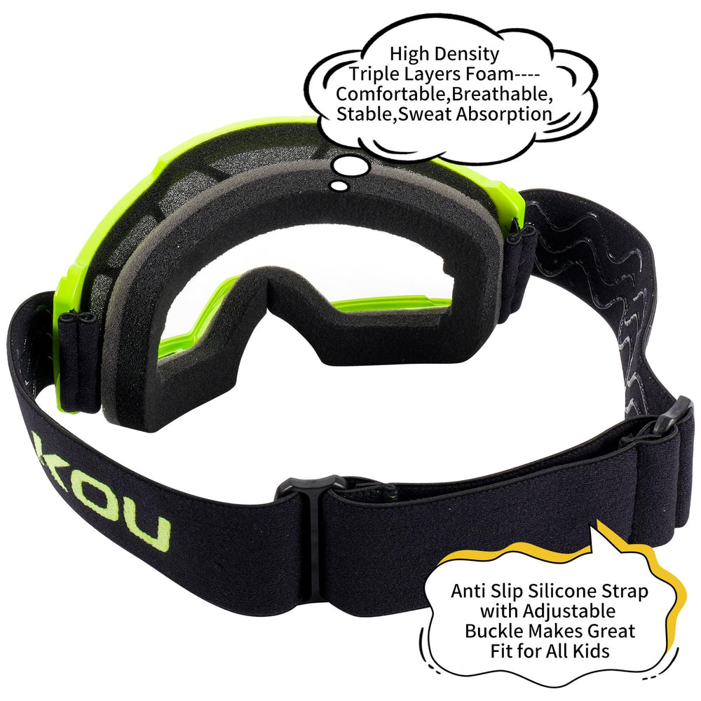 SAKOU goggles with helmet-fit design for motocross and ski helmets