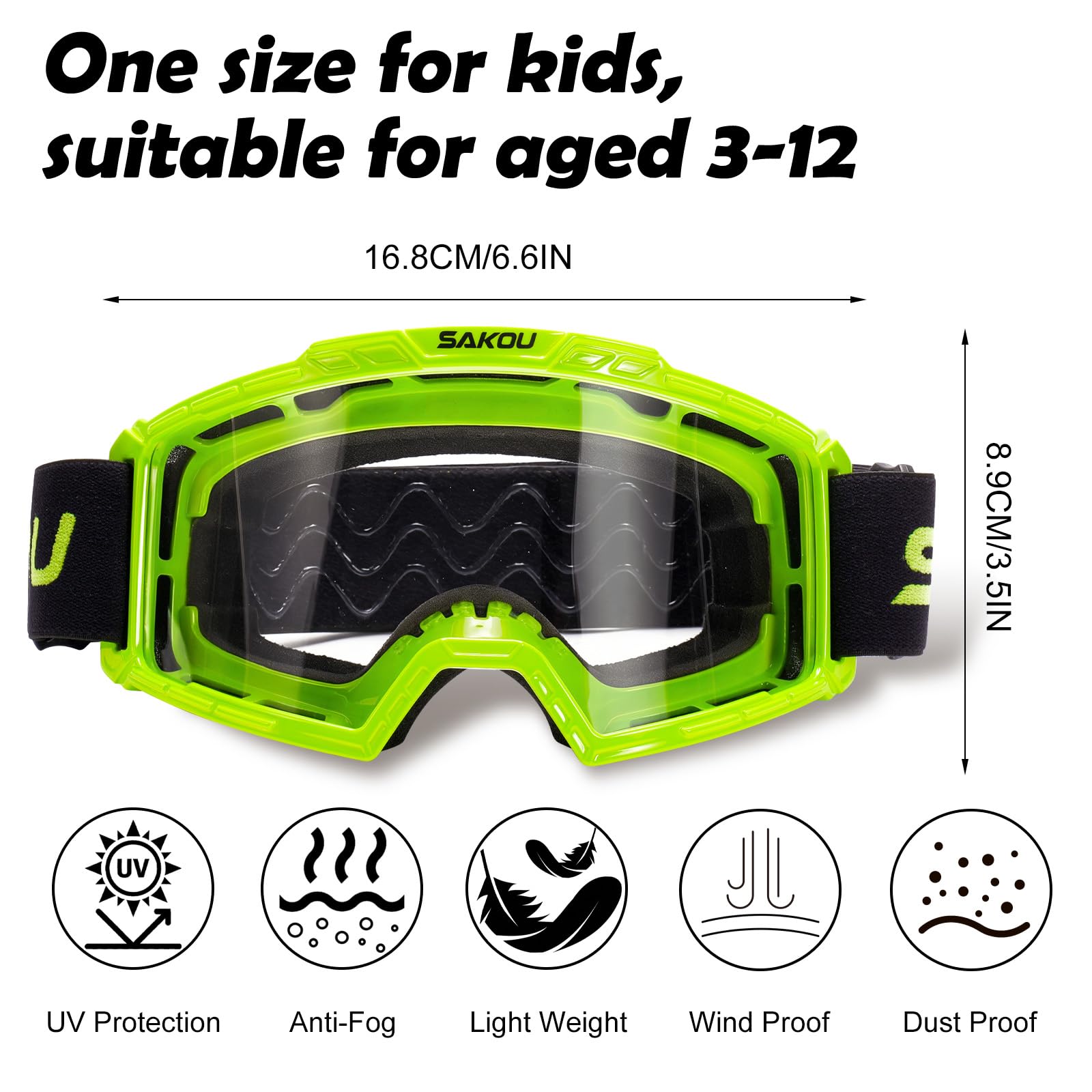 SAKOU goggles side view showing wind protection for off-road adventures