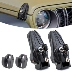 Salahii locking hood latches with jet fighter front view showing secure design