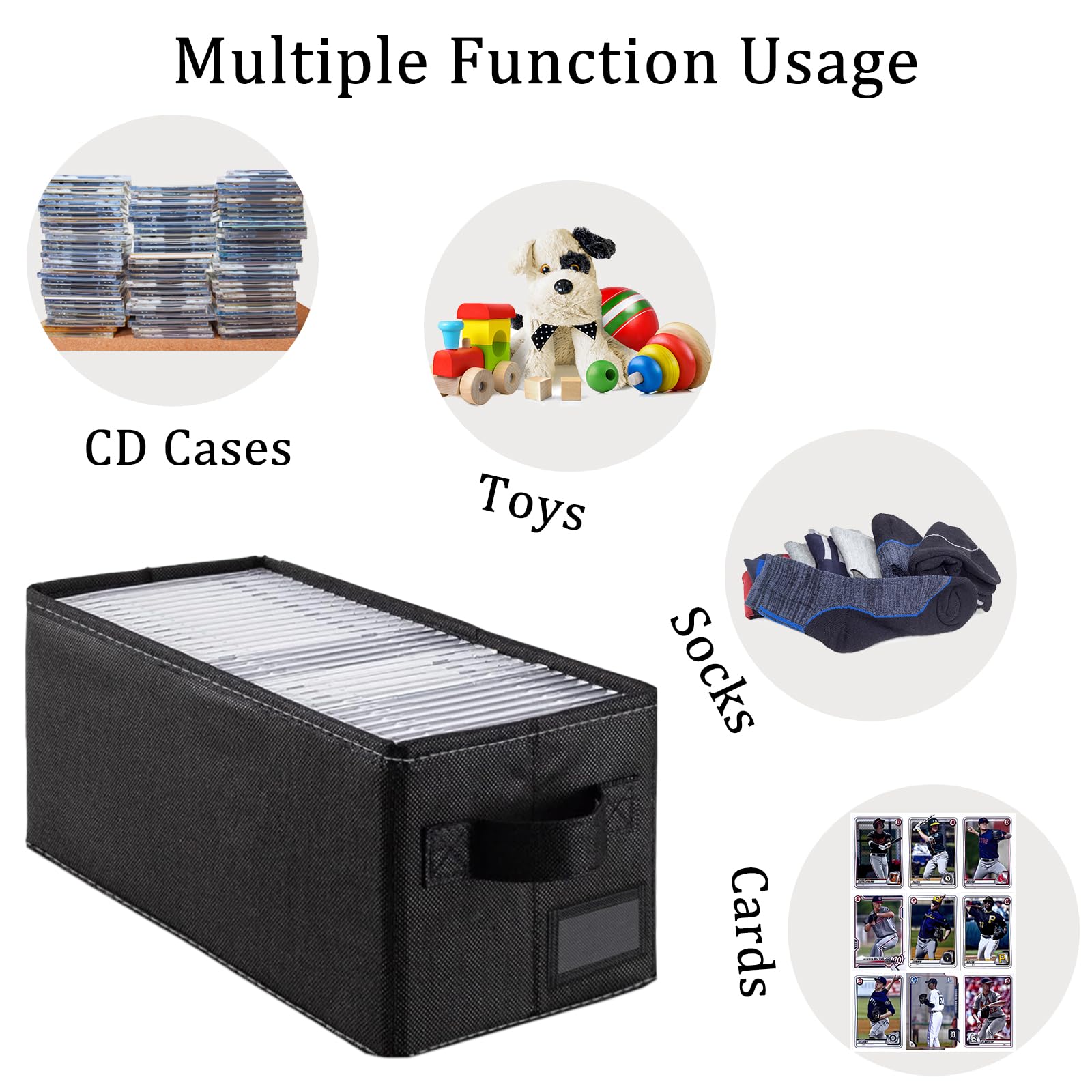 Salajory CD storage box dimensions 14.2x6.3x5.5 inches for spacious storage.