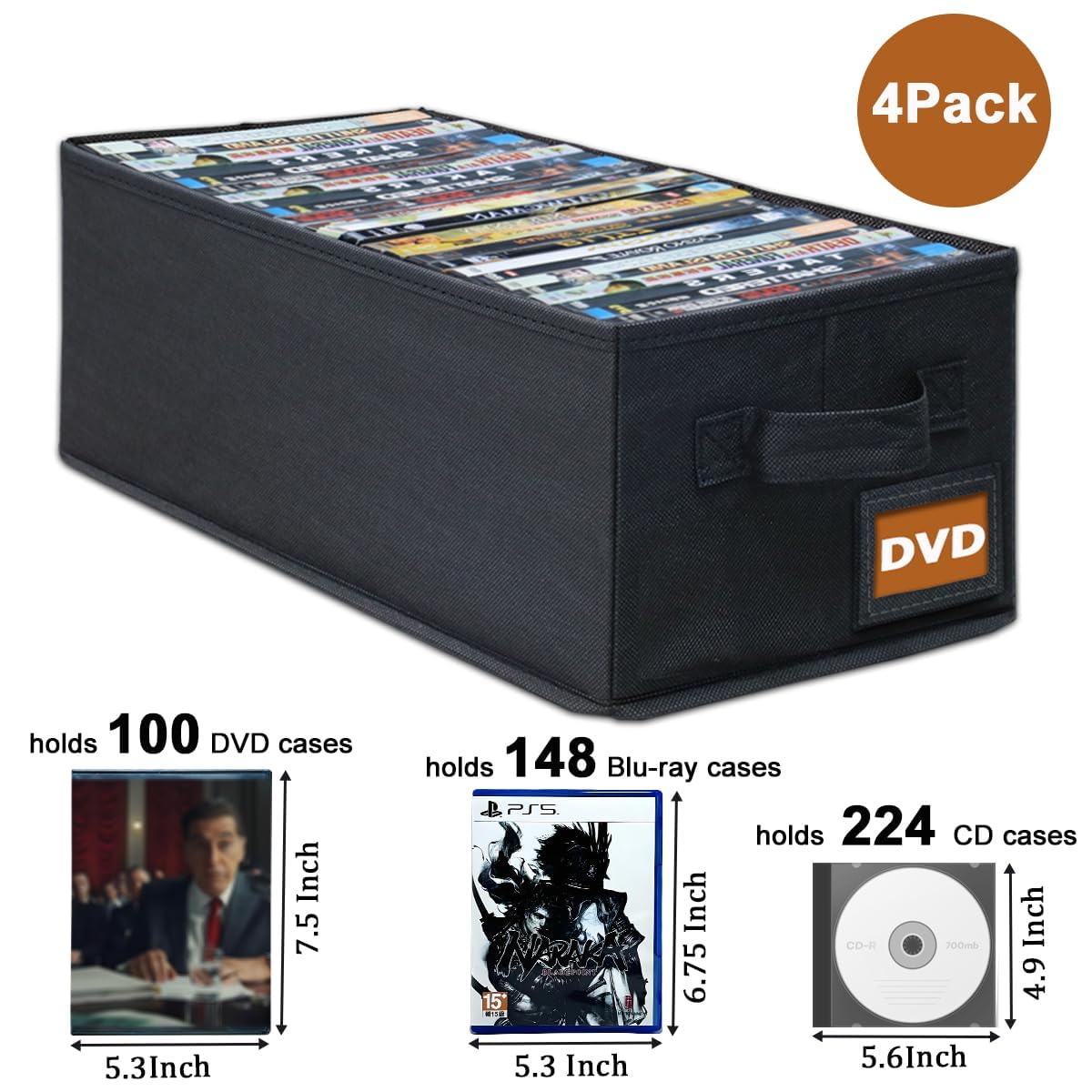 Salajory DVD storage box folded design demonstrates compact storage when not in use