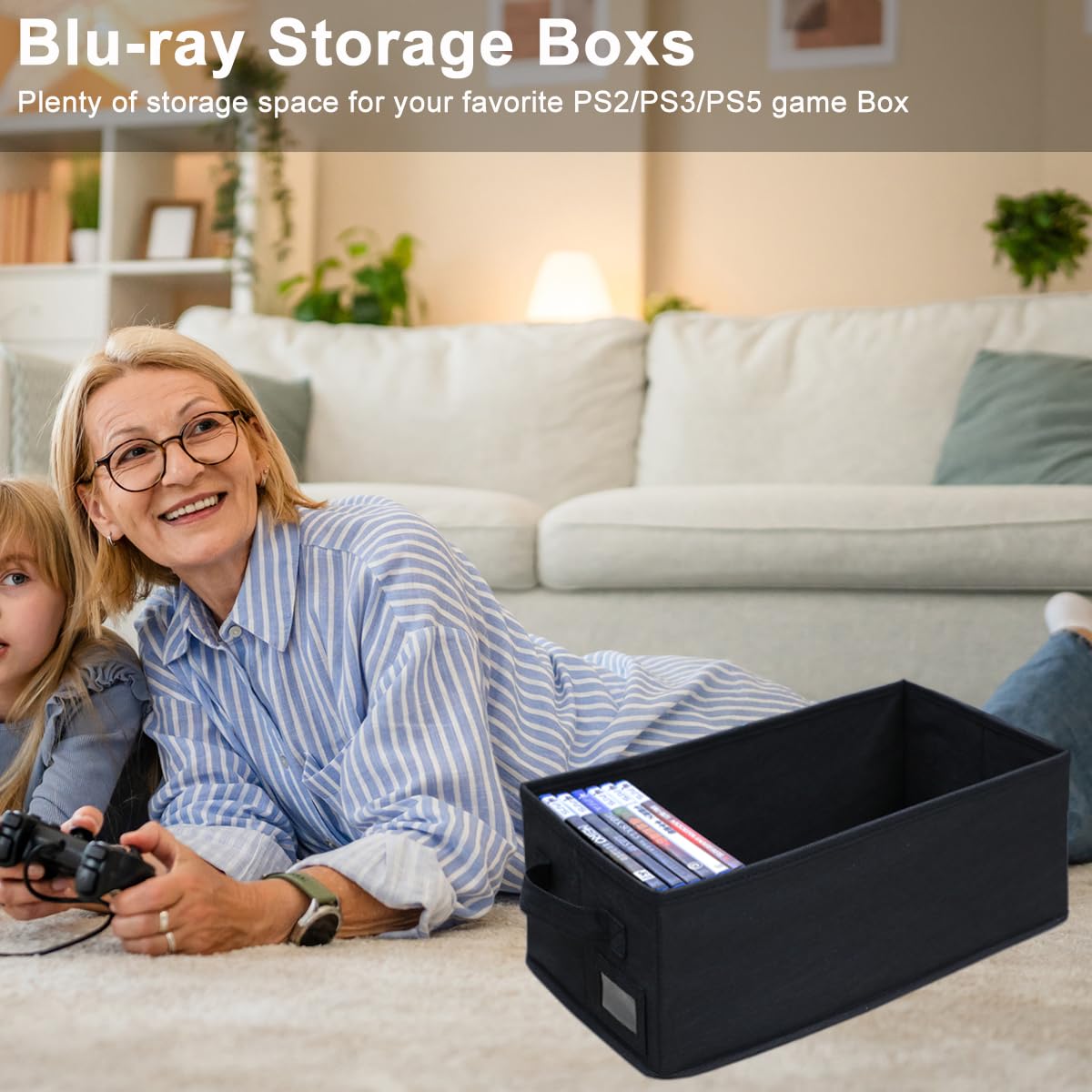 Salajory DVD storage box multi use stores DVDs Blu-rays and small items