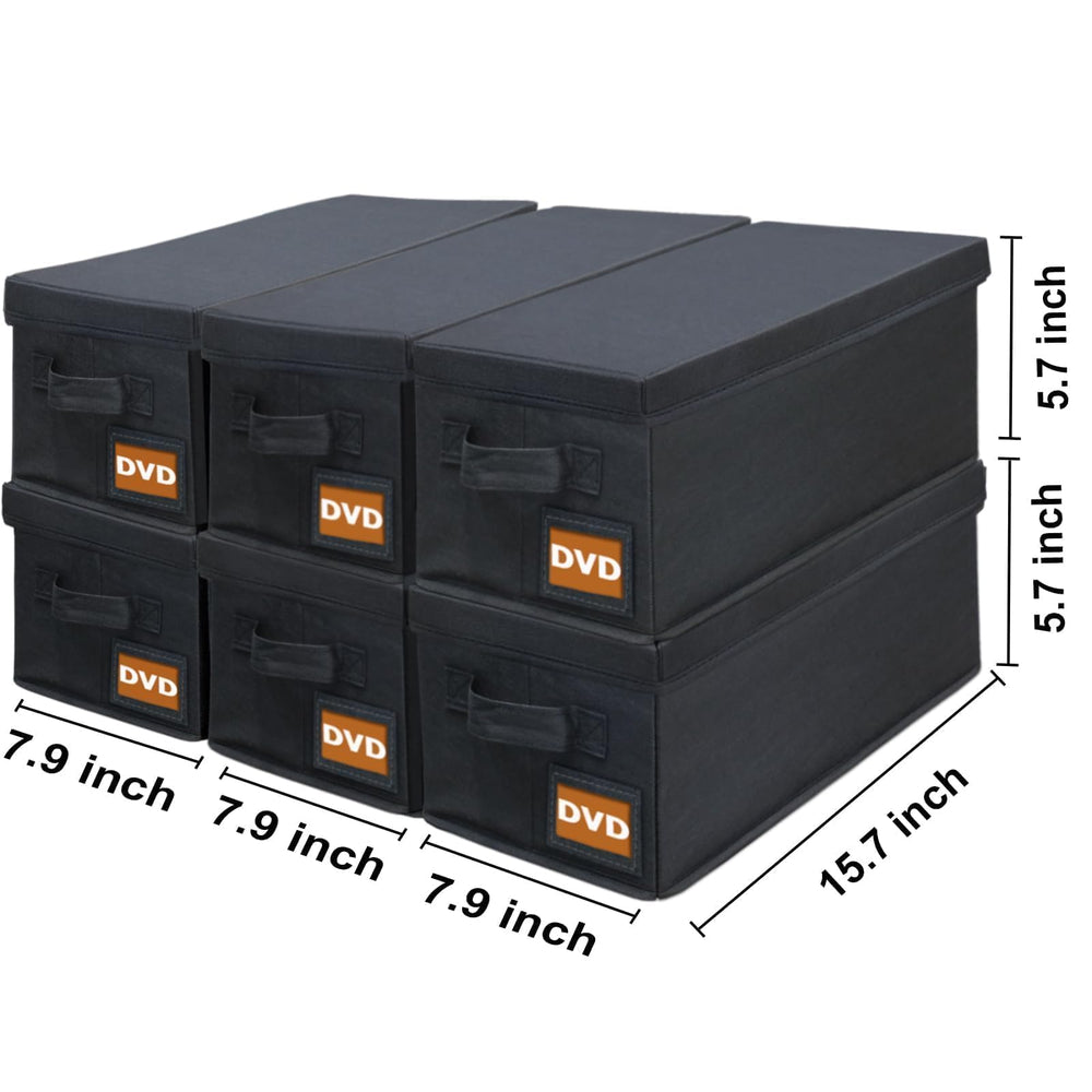 Salajory DVD storage boxes side view showing slim profile for desks