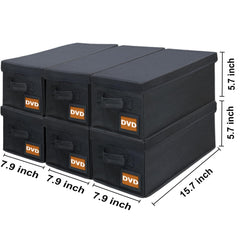 Salajory DVD storage boxes side view showing slim profile for desks