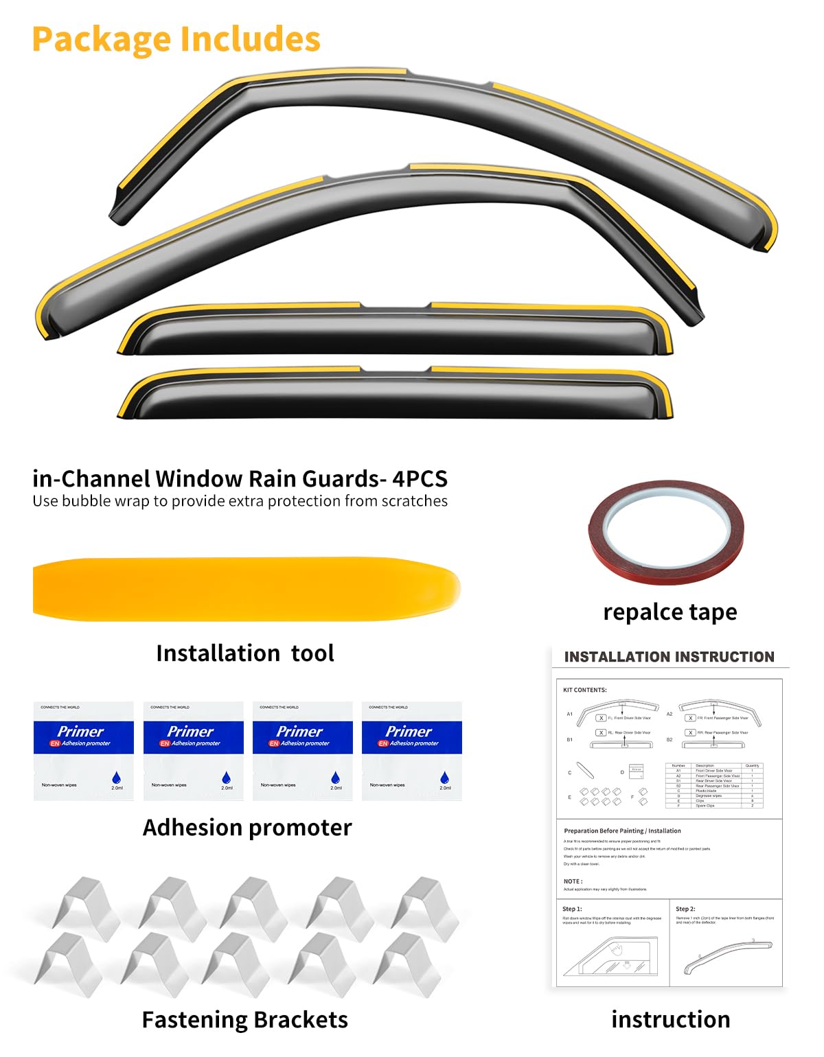 Saleago 4-piece set ships ready for Toyota Tundra CrewMax.