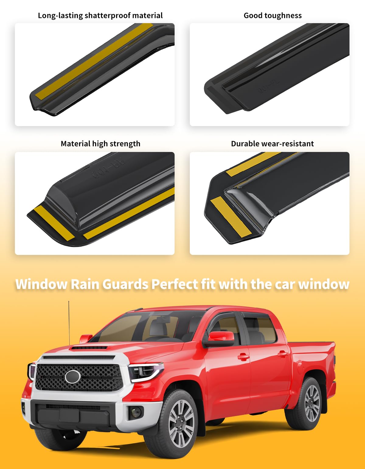 Saleago in-channel deflectors stay in place at highway speeds.
