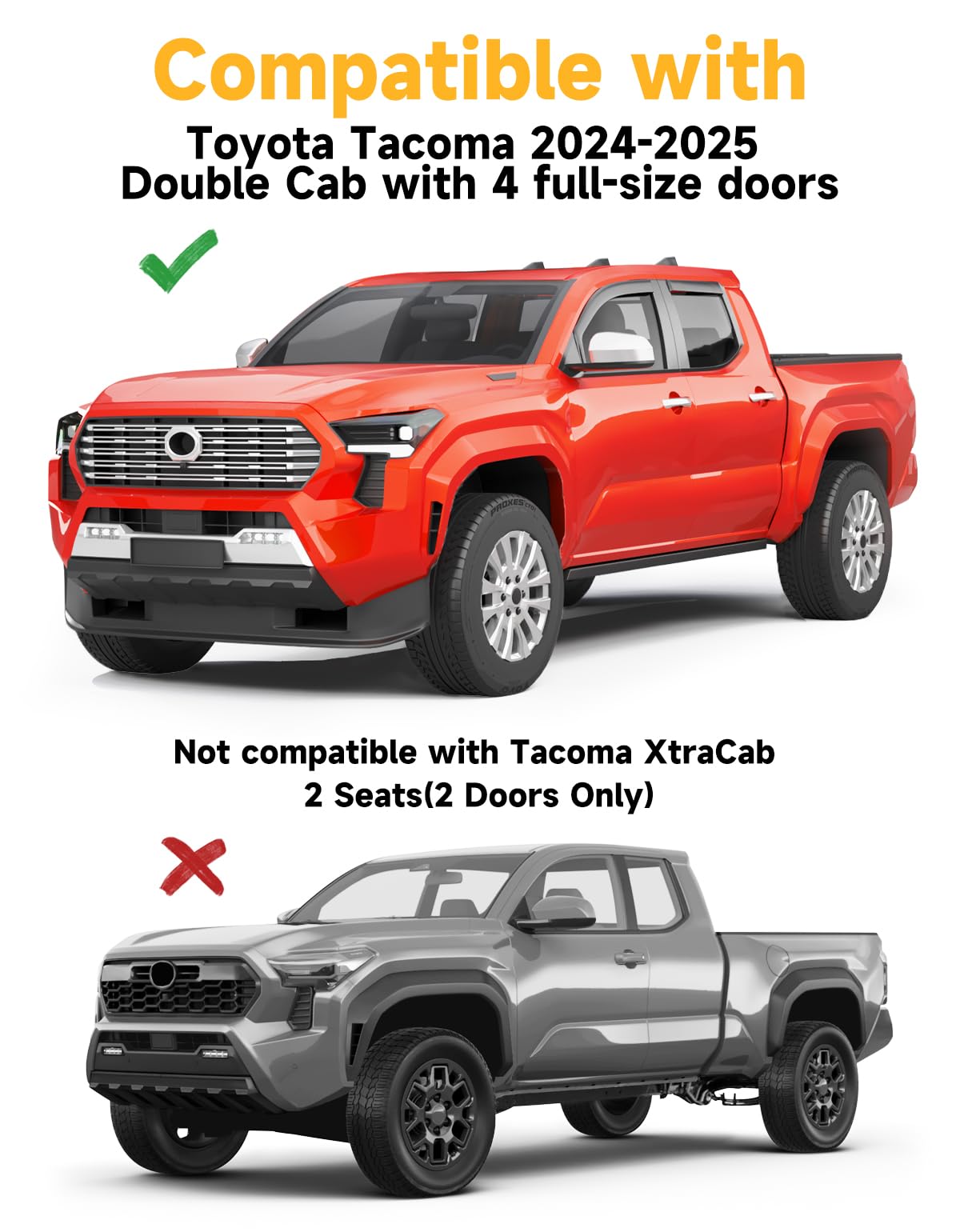 Tacoma side-view rain deflector; enhances airflow and weather protection